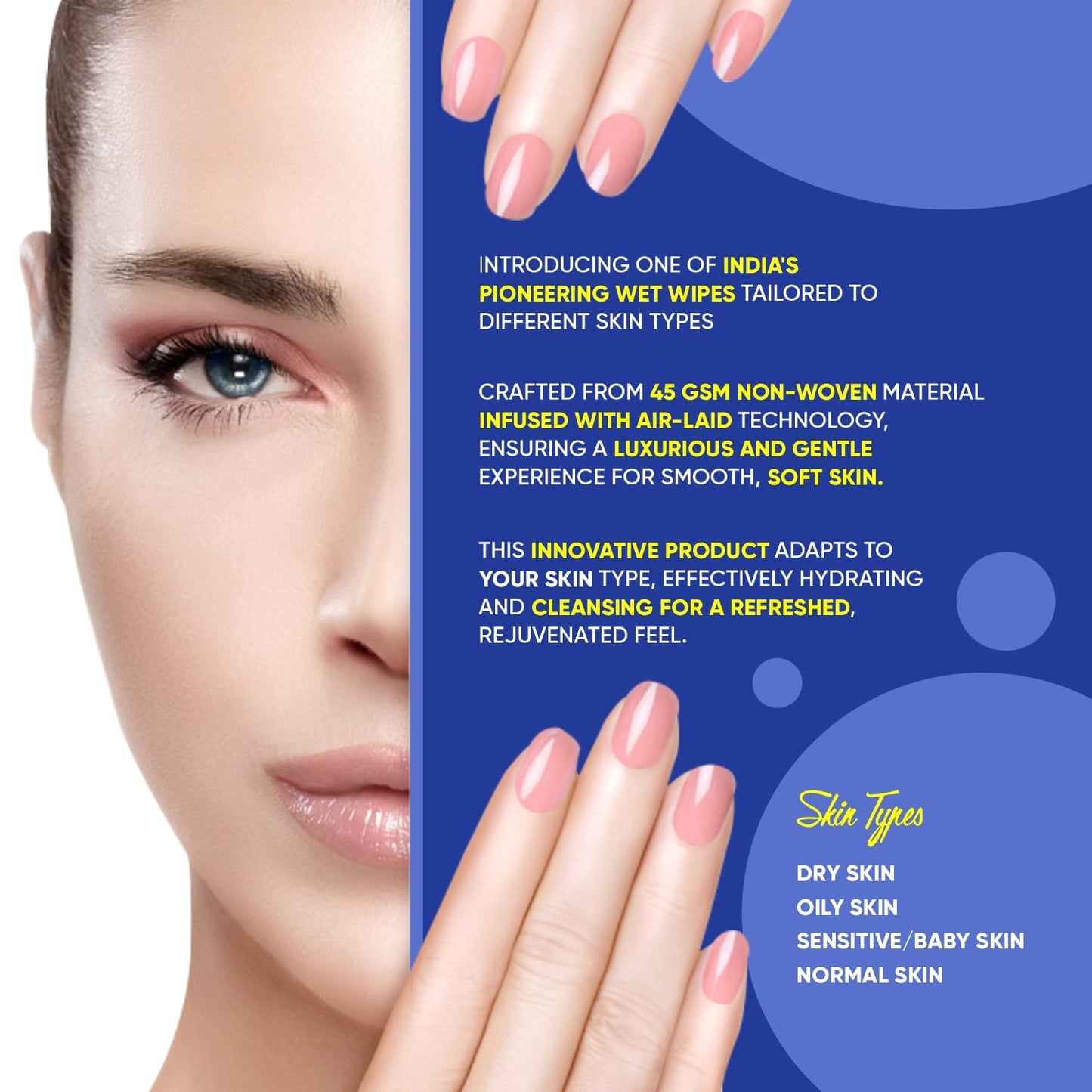Refreshing Wet Wipes For Face Facial Cleansing Refreshing Skin Hydration Soothing For Skin Ph Balance Alcohol Free Nourishing With Fruit Extract 25 Wipes
