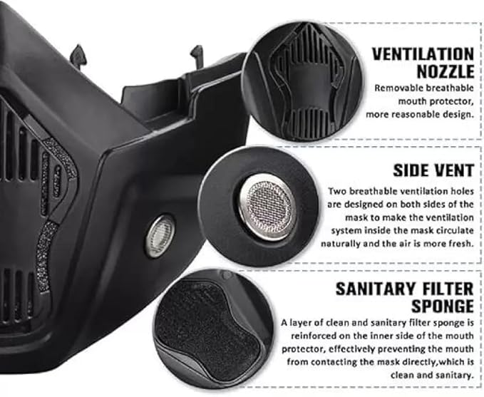 Goggle Mask Anti Scratch UV Protective Open Face & Eyewear Windproof Dirt Shield Adjustable Soft Foam Padded Detachable for Cycling Bike Off Road Racing Riding for Unisex (Rainbow)