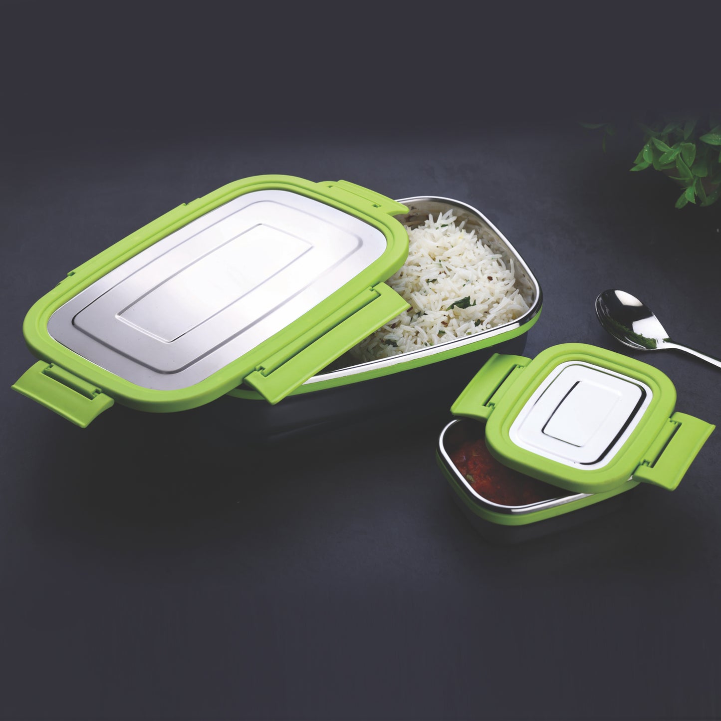 8133 Ganesh Junior Stainless Steel Lunch Pack For Office School Use