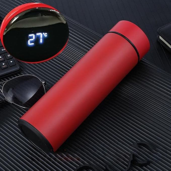 LED Temperature Water Bottle Display I LED Indicator Water Bottle hot & Cool 500 ml Bottle (RED)