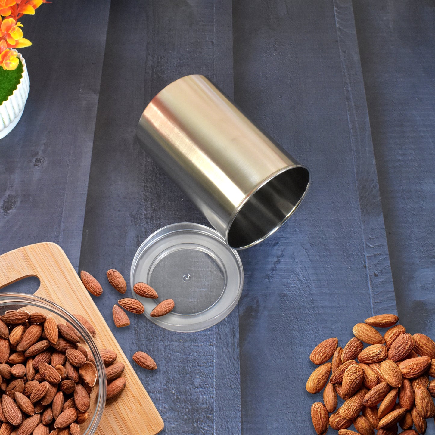 Multipurpose Stainless Steel Airtight Containers With See Through Lid (1 Pc 1000 Ml)