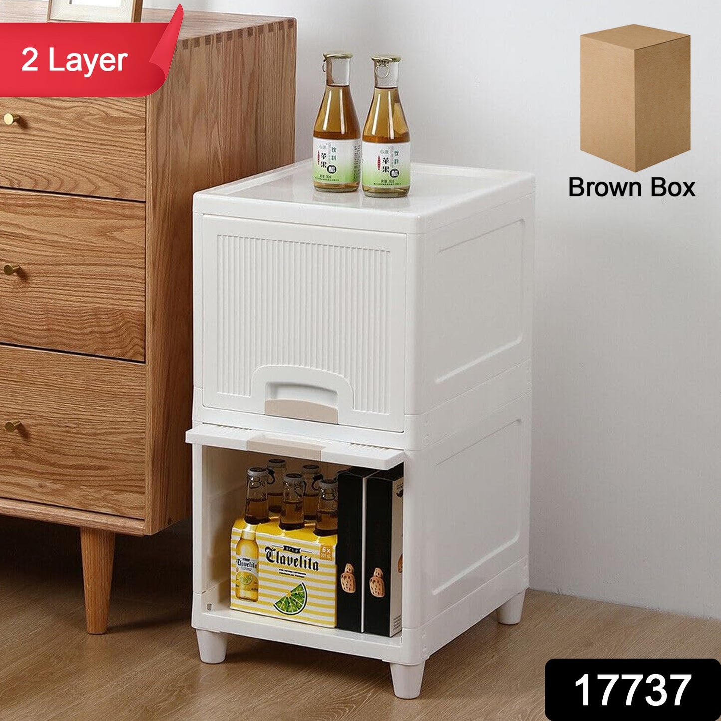 Multipurpose Storage Cabinet Storage Solutions Plastic Drawers Multi Layer Wardrobe Storage Drawers Foldable Multipurpose Drawer Units For Kitchen Bathroom Bedroom Cloth (2 Layer)