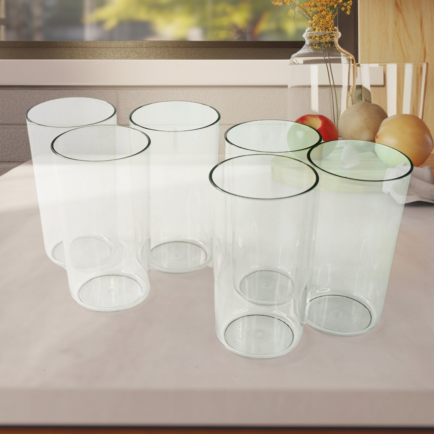 Apex Clear Plastic Tumbler Glass Set 6-piece Unbreakable
