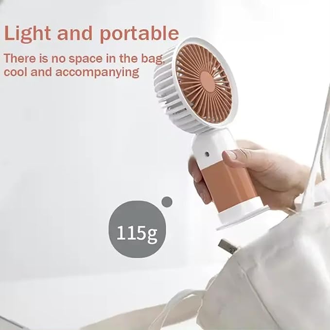 Portable USB rechargeable hand fan portable 4000 mah battery Battery Operated Summer Cooling Table Fan with Standing Holder Hand Base For Home Office Indoor Outdoor Travel.