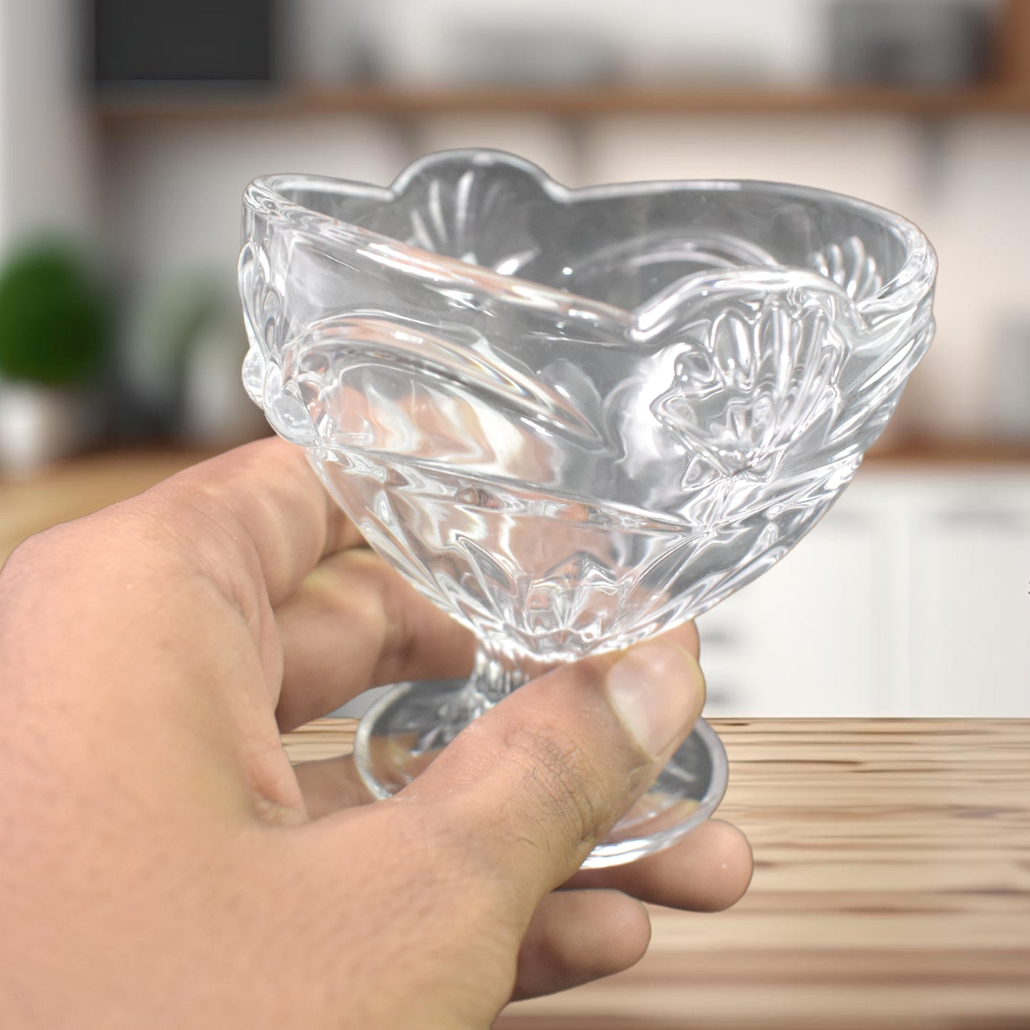 Glass Ice-cream Cup Set Home Kitchen Serving Or Dessert Cup (6 Pcs Set)