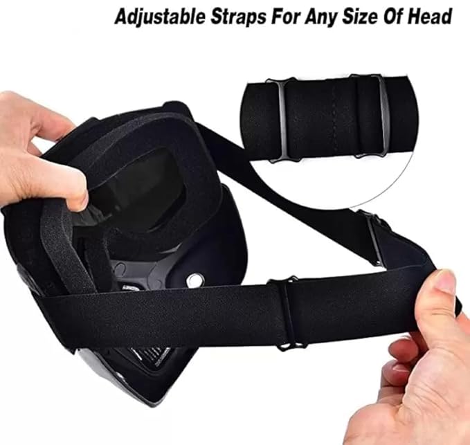 Goggle Mask Anti Scratch UV Protective Open Face & Eyewear Windproof Dirt Shield Adjustable Soft Foam Padded Detachable for Cycling Bike Off Road Racing Riding for Unisex (Rainbow)